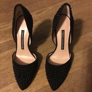 French Connection black studded pumps
